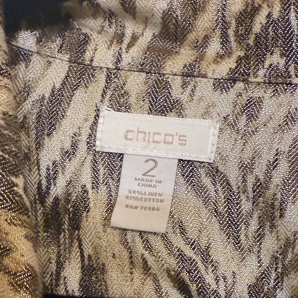 Chico's Brown Patterned Utility Jacket - Picture 2 of 2